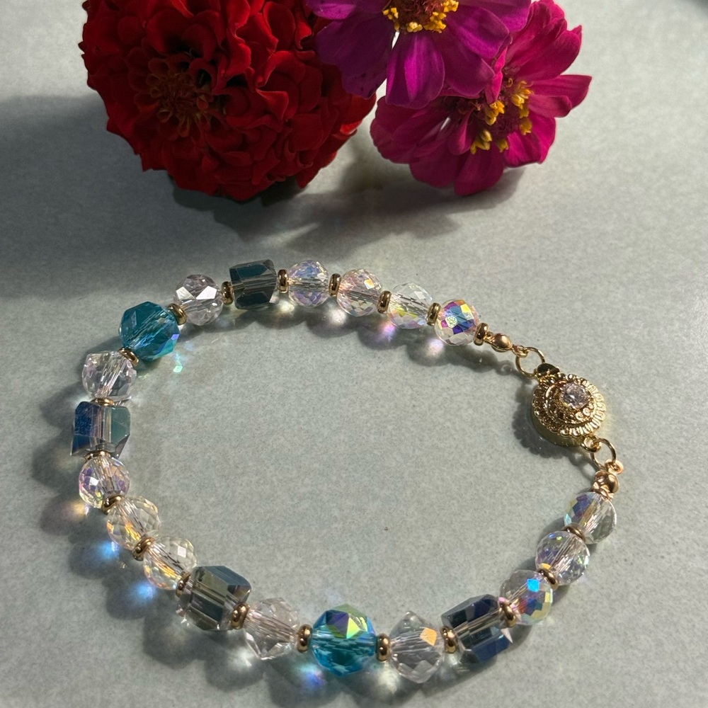 Glass beaded bracelet handmade